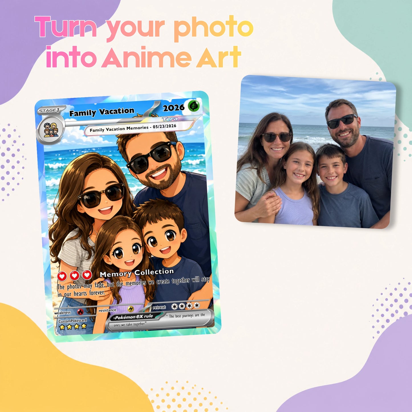Best Dad Ever Custom Anime Card - Personalized Father's Day Gift from Kids- CPC 6.1