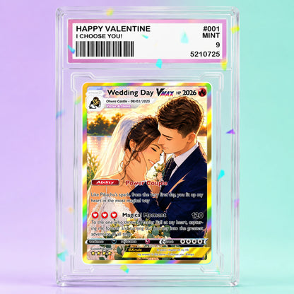 Anniversary Card, Anime Wedding Card, Custom Photo Pokemon Card, Bespoke Couple Cards, Gift for Him/Her, Anniversary Presents, CPC 3