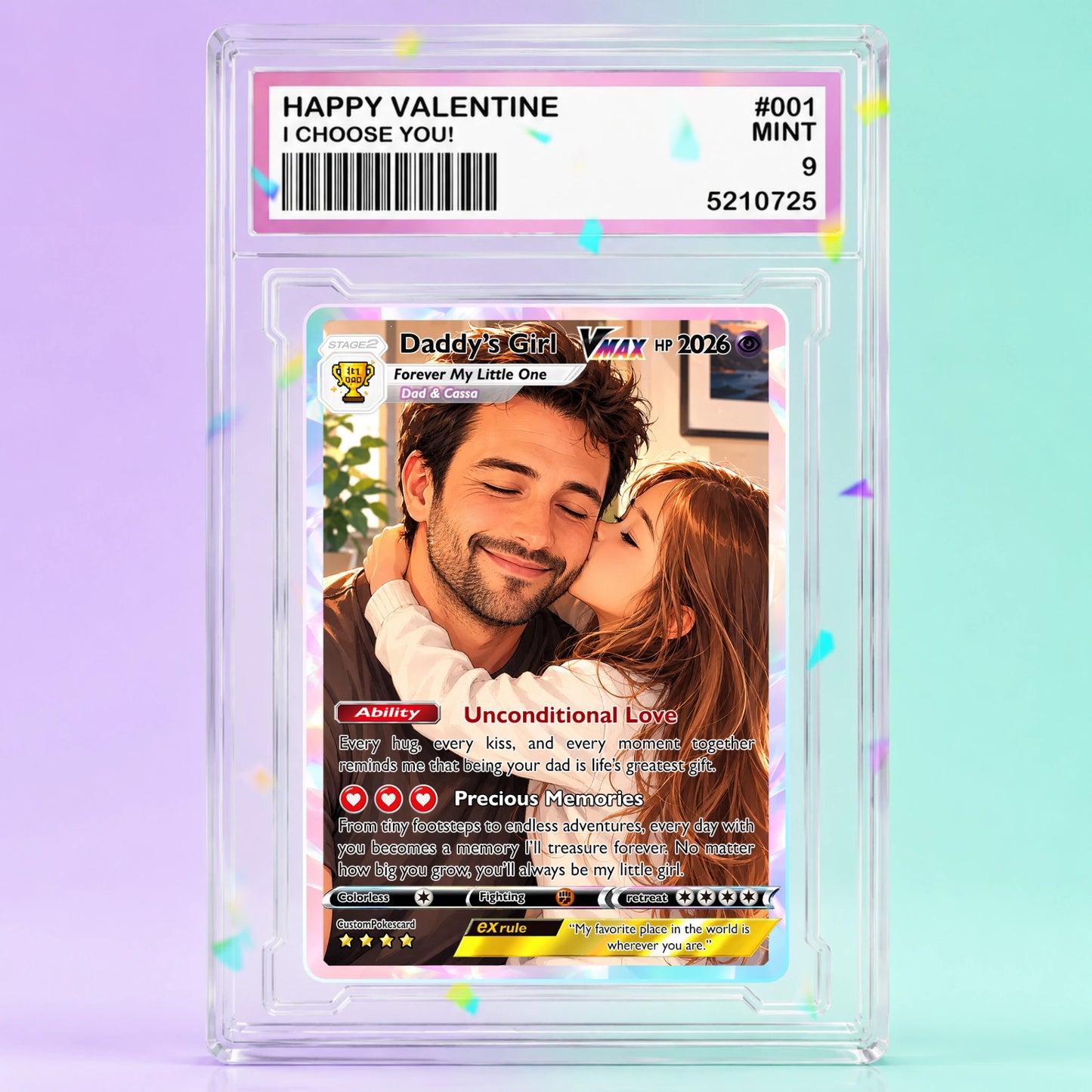 Best Dad Ever Custom Anime Card - Personalized Father's Day Gift from Kids- CPC 3.1