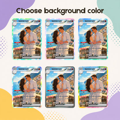Custom Beach Couple Anime Card - Personalized Summer Vacation Gift, Custom Anime Photo Card, Valentine Gift, Gift for Him, Gift for Her, Custom Card for Couple - CPC 6.2