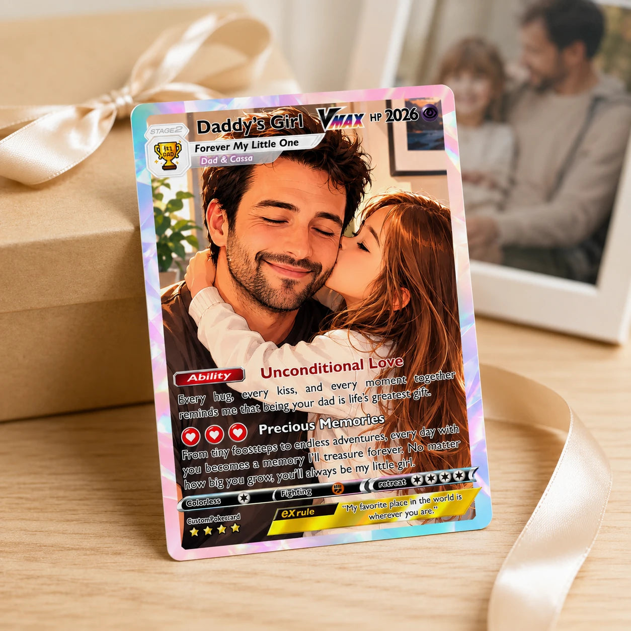 Best Dad Ever Custom Anime Card - Personalized Father's Day Gift from Kids- CPC 3.1