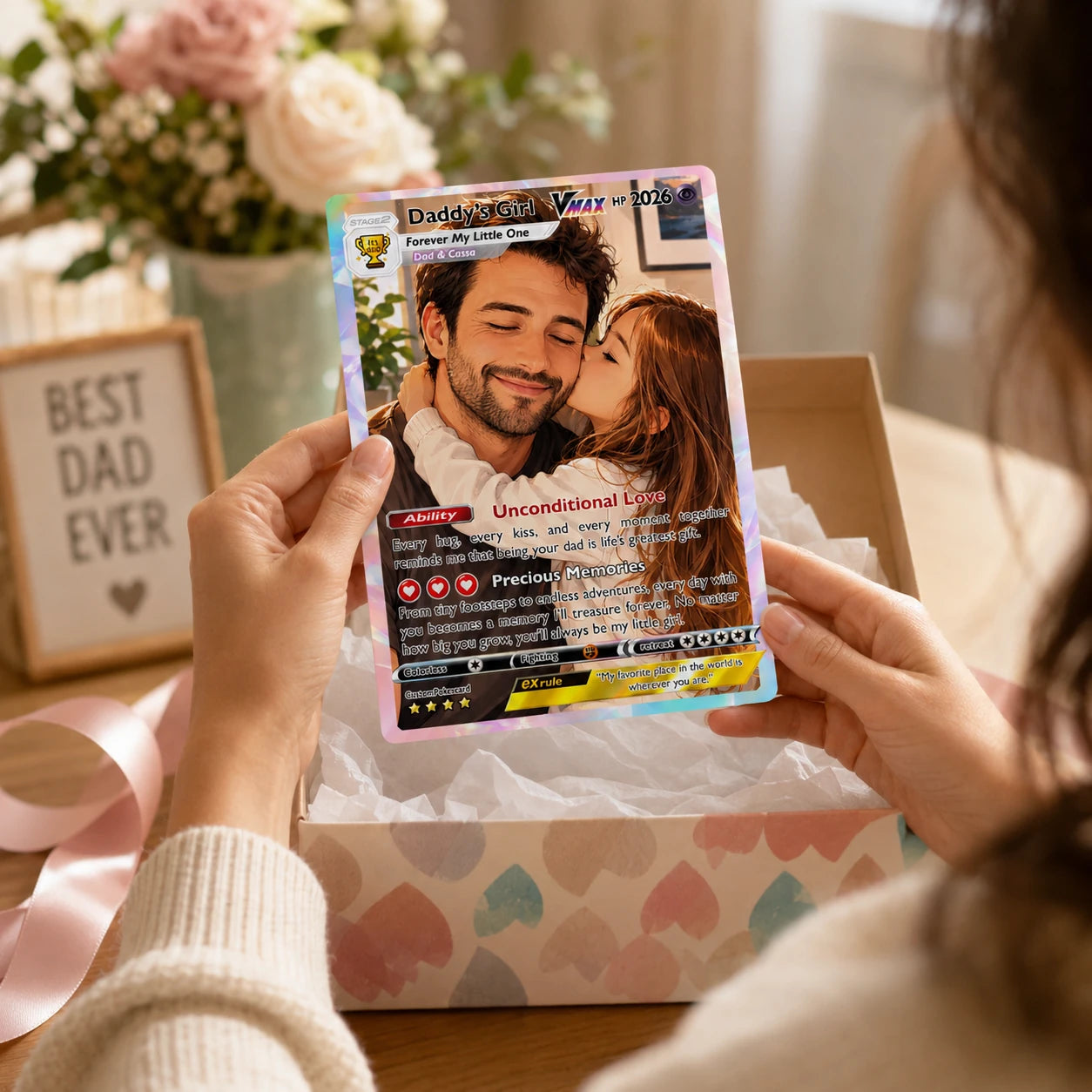 Best Dad Ever Custom Anime Card - Personalized Father's Day Gift from Kids- CPC 3.1