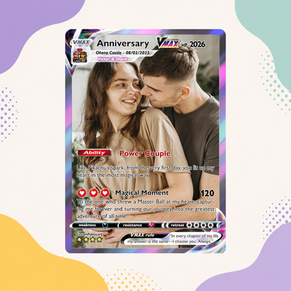 Anime Transformation Custom Pokemon Card - Personalized Poke Card for Couples - Holographic Effect Available- CPC 2